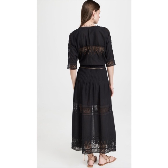 LoveShackFancy Beth Lace Maxi Dress in Black Eyelet - Picture 4 of 16